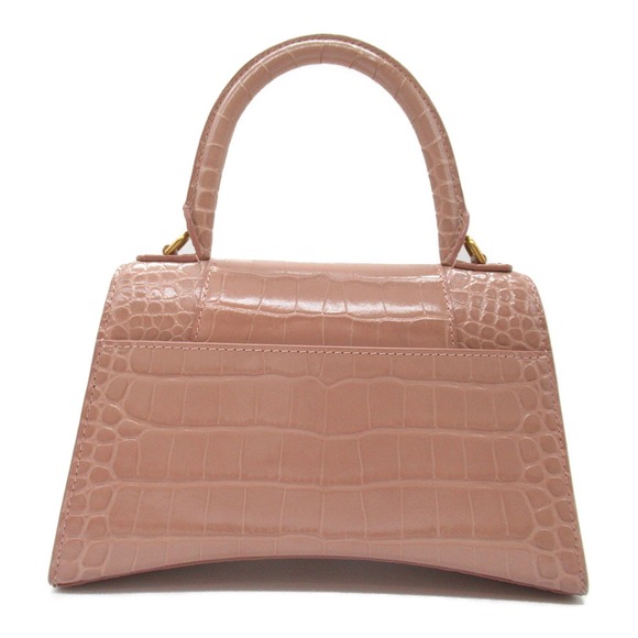 Balenciaga Shoulder Pink Bag Hourglass Tan Leather Small - Picture 1 of 10